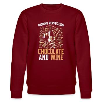 I love - Stanley/Stella CHANGER Unisex Organic Sweatshirt - burgundy - Front - Nik (191cm) & Marisol (170cm)