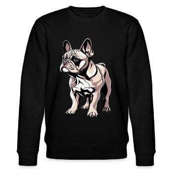 French bulldog süsser hund mit pfoten - Stanley/Stella Unisex Bio-Sweatshirt CHANGER  - Schwarz - Vorne - Nik (191cm) & Marisol (170cm)