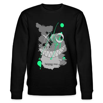 smile happy me grüne farbklecks - Stanley/Stella Unisex Bio-Sweatshirt CHANGER  - Schwarz - Vorne - Nik (191cm) & Marisol (170cm)