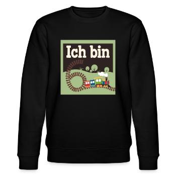 Ich bin 6 Zug Eisenbahn 6. Geburtstag - Stanley/Stella Unisex Bio-Sweatshirt CHANGER  - Schwarz - Vorne - Nik (191cm) & Marisol (170cm)