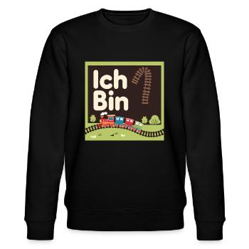 Ich bin 1 Zug Eisenbahn 1. Geburtstag - Stanley/Stella Unisex Bio-Sweatshirt CHANGER  - Schwarz - Vorne - Nik (191cm) & Marisol (170cm)