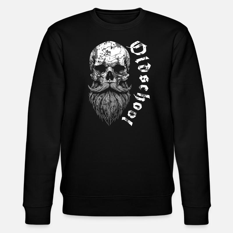 Bärtiger Oldschool Skull - Stanley/Stella Unisex Bio-Sweatshirt CHANGER - Schwarz