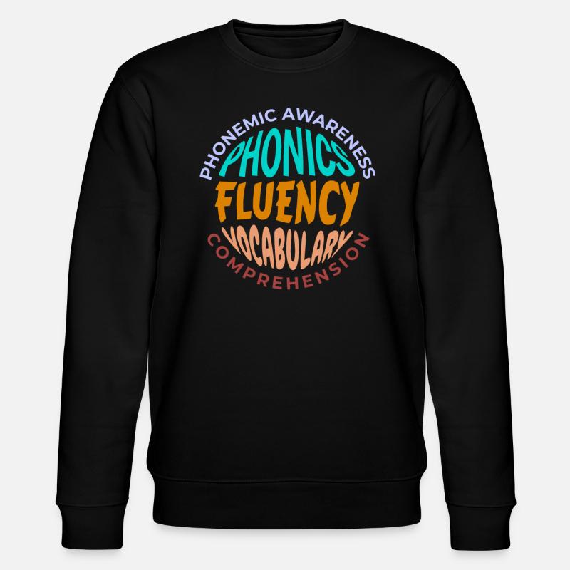 Phonics Fluency Vocabulary Sprache - Stanley/Stella Unisex Bio-Sweatshirt CHANGER  - Schwarz