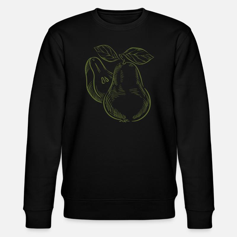 Kunstvolle Birnen mit Blättern - Stanley/Stella Unisex Bio-Sweatshirt CHANGER  - Schwarz