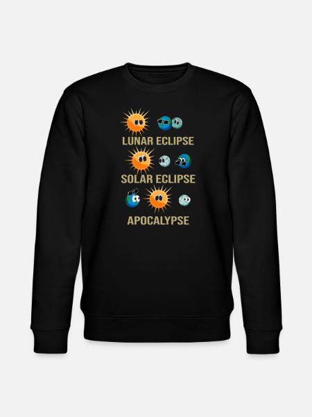 Funny moon and solar eclipse - Stanley/Stella CHANGER Unisex Organic Sweatshirt - black