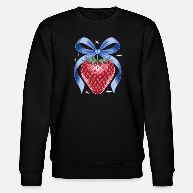 Fraise avec ruban bleu - Sweat bio CHANGER Stanley/Stella Unisexe - noir
