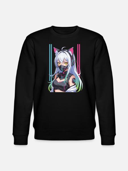 Futuristic Cyberpunk Girl - Stanley/Stella CHANGER Unisex Organic Sweatshirt - black