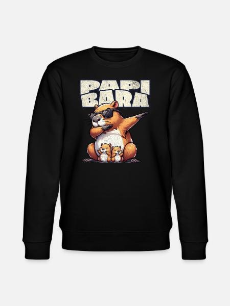 Papibara Capybara Father Dad - Stanley/Stella CHANGER Unisex Organic Sweatshirt - black