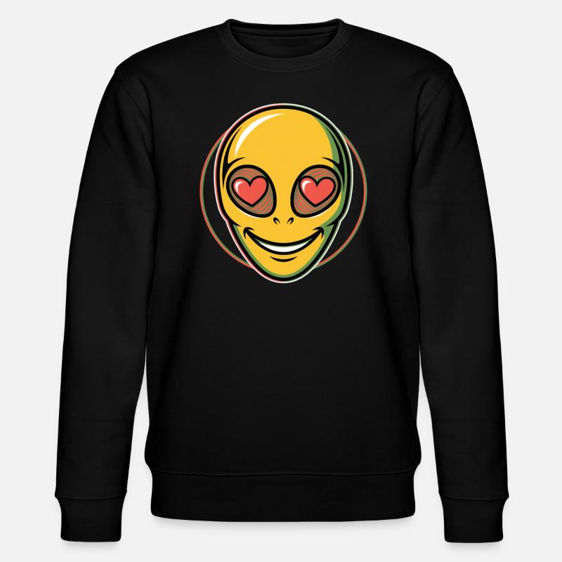 Psychedelic Alien Face Ravers - Stanley/Stella CHANGER Unisex Organic Sweatshirt - black