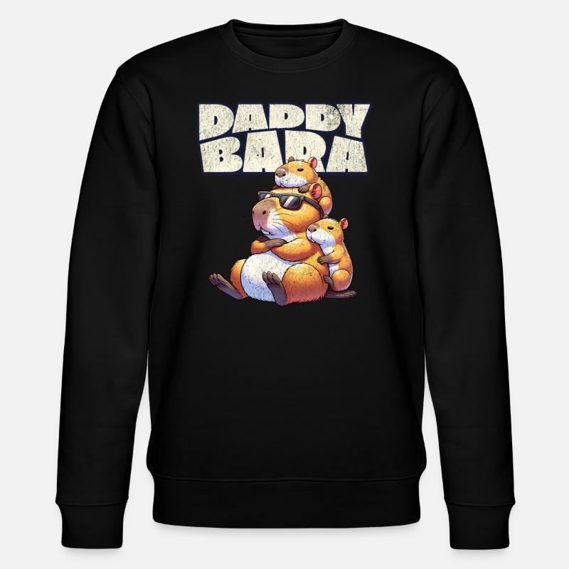 Daddybara Capybara Vater Papa - Stanley/Stella Unisex Bio-Sweatshirt CHANGER  - Schwarz