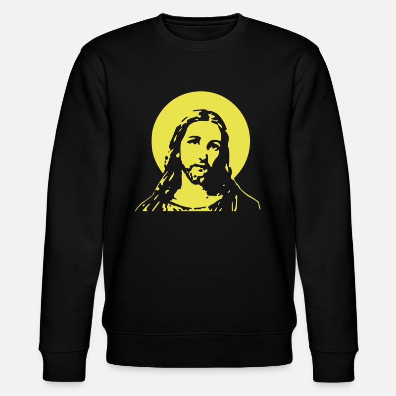 jesus Mond - Stanley/Stella Unisex Bio-Sweatshirt CHANGER  - Schwarz