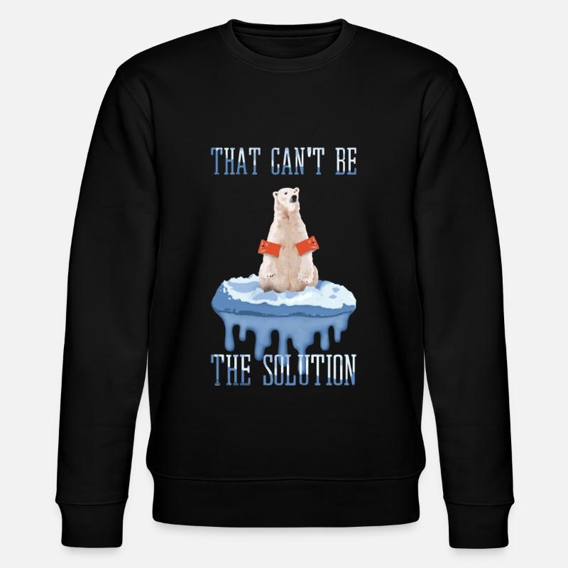 Eisbär Eisscholle Klima Planetcontest - Stanley/Stella Unisex Bio-Sweatshirt CHANGER  - Schwarz