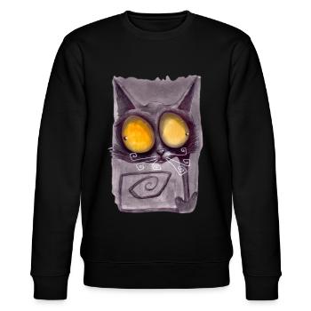 Serial Cat 10 - Stanley/Stella CHANGER Unisex Organic Sweatshirt - black - Front - Nik (191cm) & Marisol (170cm)