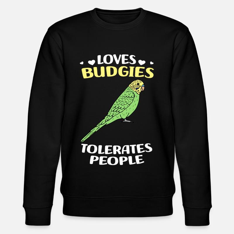 Wellensittich Vogel - Stanley/Stella Unisex Bio-Sweatshirt CHANGER  - Schwarz