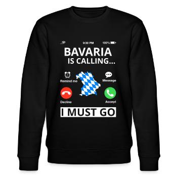 Bayern Flagge Used Look Bayerische Fahne Vintage - Stanley/Stella Unisex Bio-Sweatshirt CHANGER  - Schwarz - Vorne - Nik (191cm) & Marisol (170cm)