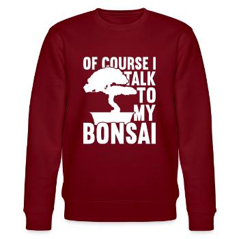 Bonsai-Baum - Stanley/Stella Unisex Bio-Sweatshirt CHANGER  - Burgunderrot - Vorne - Nik (191cm) & Marisol (170cm)