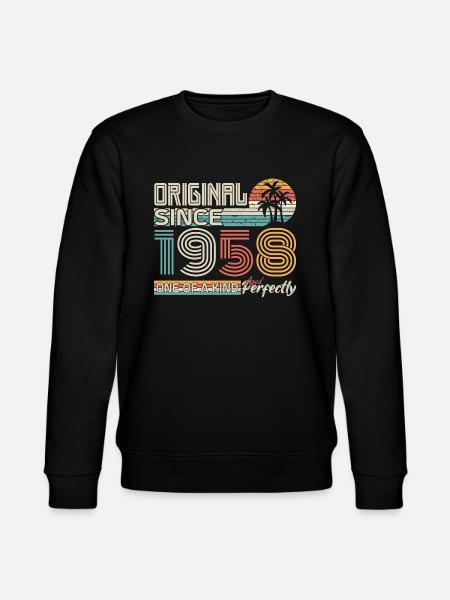 1958 Fødselsdag 1958 Født i 1958 Jubilæum - Stanley/Stella økologisk unisex-sweatshirt CHANGER  - sort