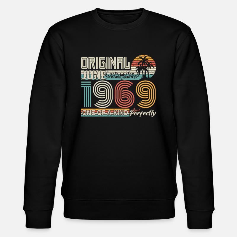 Juni 1969 Juni-Jubiläum Juni 1969 - Stanley/Stella Unisex Bio-Sweatshirt CHANGER  - Schwarz