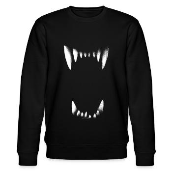 Be careful, snappy! Vampire Teeth Dracula Halloween - Stanley/Stella CHANGER Unisex Organic Sweatshirt - black - Front - Nik (191cm) & Marisol (170cm)