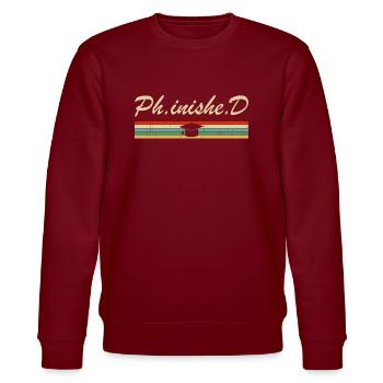 Doktorand Phinished Funny PhD Graduation Gift Di. - Stanley/Stella Unisex Bio-Sweatshirt CHANGER  - Burgunderrot - Vorne - Nik (191cm) & Marisol (170cm)