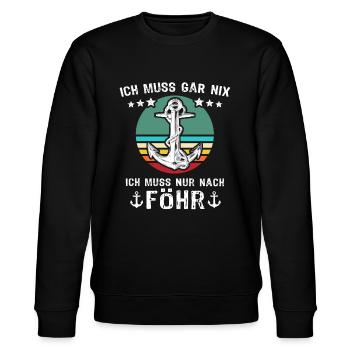 Föhr Nordsee Sprüche Anker - Stanley/Stella Unisex Bio-Sweatshirt CHANGER  - Schwarz - Vorne - Nik (191cm) & Marisol (170cm)