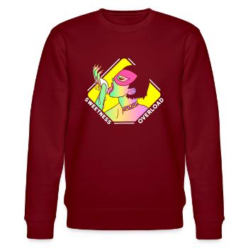 EROTIC SEXY GIRL SWEETNESS OVERLOAD - Stanley/Stella Unisex Bio-Sweatshirt CHANGER  - Burgunderrot - Vorne - Nik (191cm) & Marisol (170cm)