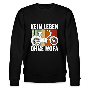 Mofa Mofas Moped Zweirad Mofafahrer Rollerfahrer - Stanley/Stella Unisex Bio-Sweatshirt CHANGER  - Schwarz - Vorne - Nik (191cm) & Marisol (170cm)