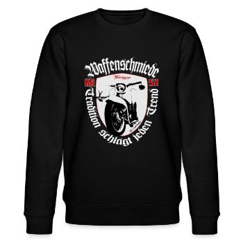 Ostmoped KR51 Schmiede Suhl DDR VEB IFA #moped - Stanley/Stella Unisex Bio-Sweatshirt CHANGER  - Schwarz - Vorne - Nik (191cm) & Marisol (170cm)