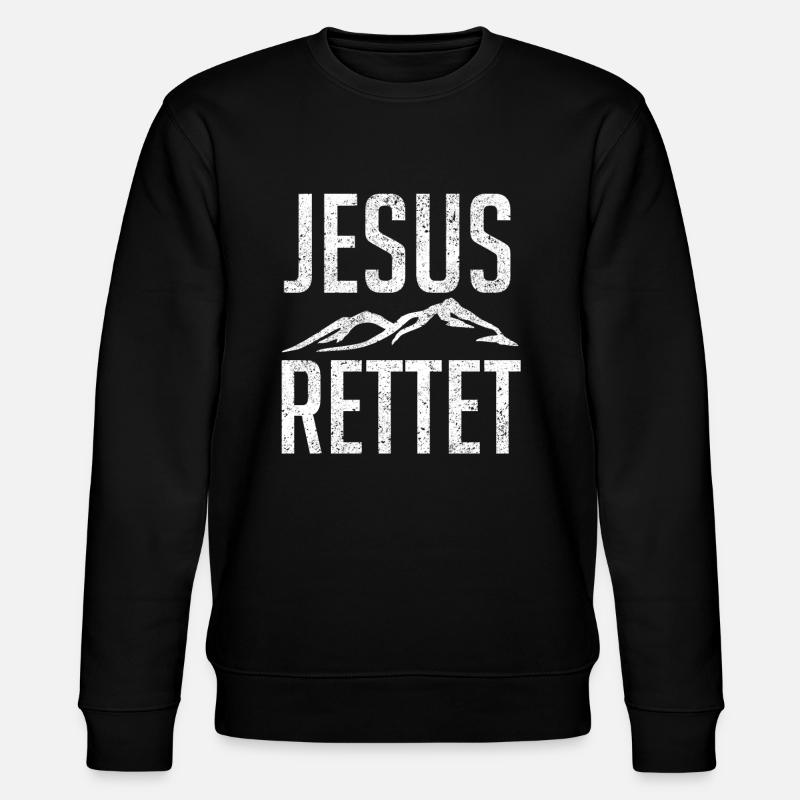 Jesus rettet - Stanley/Stella Unisex Bio-Sweatshirt CHANGER  - Schwarz