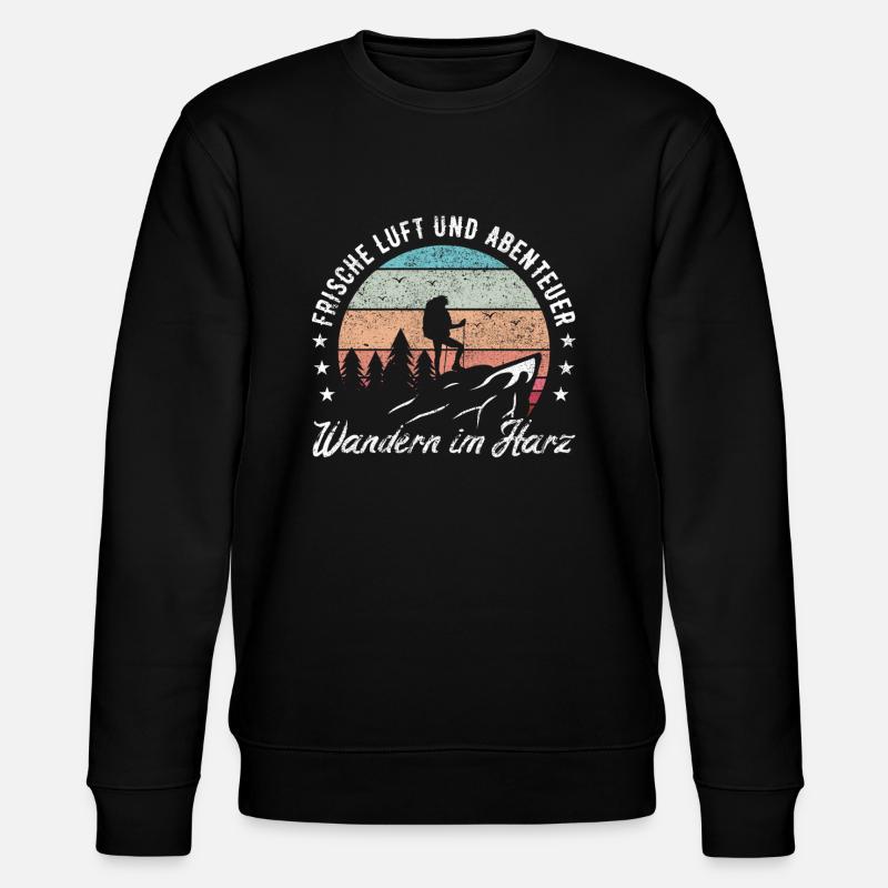 Wandern im Harz - Stanley/Stella Unisex Bio-Sweatshirt CHANGER  - Schwarz