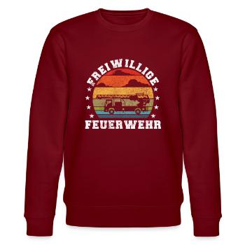 Freiwillige Feuerwehr - Stanley/Stella Unisex Bio-Sweatshirt CHANGER  - Burgunderrot - Vorne - Nik (191cm) & Marisol (170cm)