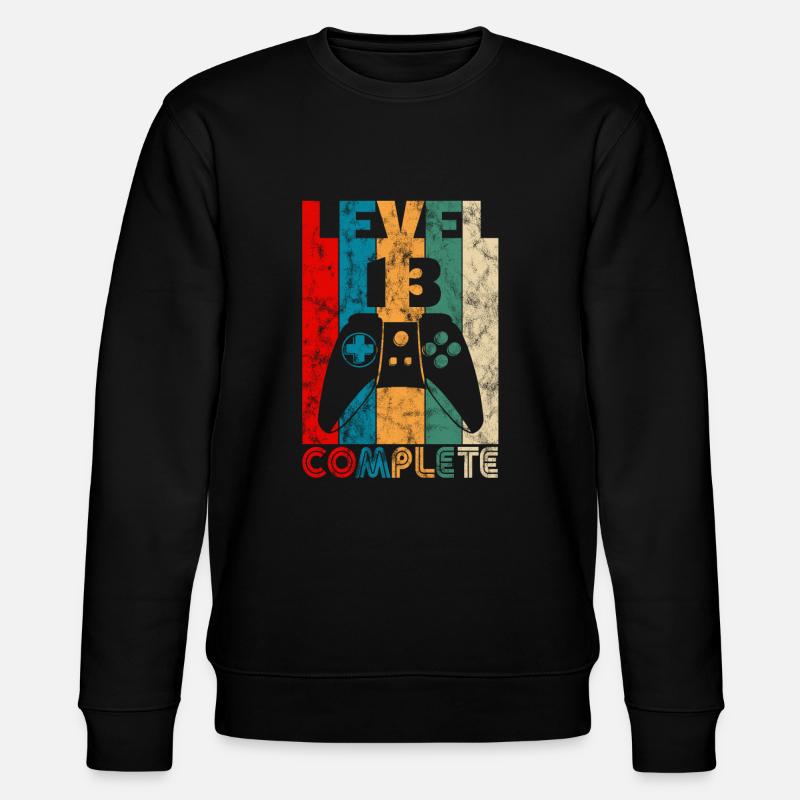 13. Geburtstag - Level 13 Complete Vintage - Stanley/Stella Unisex Bio-Sweatshirt CHANGER  - Schwarz
