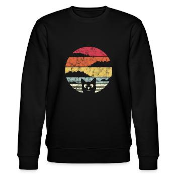 Chat vintage chat mignon au coucher du soleil rétro - Sweat bio CHANGER Stanley/Stella Unisexe - noir - Devant - Nik (191cm) & Marisol (170cm)