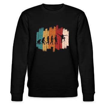 Skateboard skateboarding gift - Stanley/Stella CHANGER Unisex Organic Sweatshirt - black - Front - Nik (191cm) & Marisol (170cm)