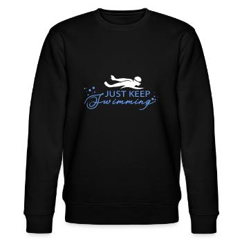 Schwimmer Schwimmen - Stanley/Stella Unisex Bio-Sweatshirt CHANGER  - Schwarz - Vorne - Nik (191cm) & Marisol (170cm)
