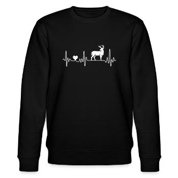 Chasseur de chasse au cerf Heartbeat EKG - Sweat bio CHANGER Stanley/Stella Unisexe - noir - Devant - Nik (191cm) & Marisol (170cm)
