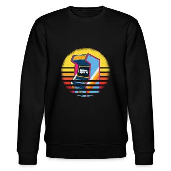 Retrogaming Slot Game Over - Stanley/Stella CHANGER Unisex Organic Sweatshirt - black - Front - Nik (191cm) & Marisol (170cm)