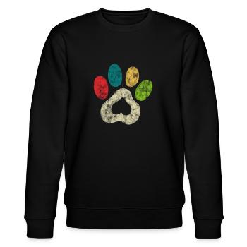 Patte de chat signifie chat amour rétro coloré - Sweat bio CHANGER Stanley/Stella Unisexe - noir - Devant - Nik (191cm) & Marisol (170cm)