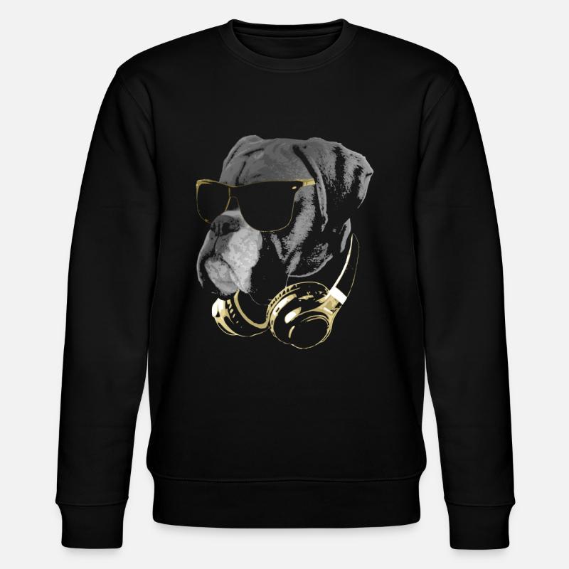 DJ BoxerHund Bling - Stanley/Stella Unisex Bio-Sweatshirt CHANGER  - Schwarz