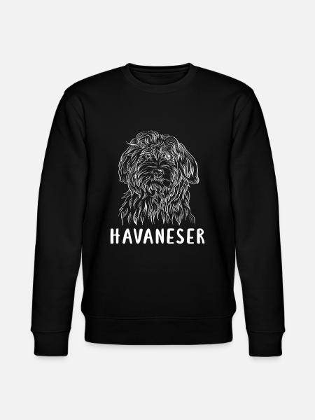 Havanese white - Stanley/Stella CHANGER Unisex Organic Sweatshirt - black