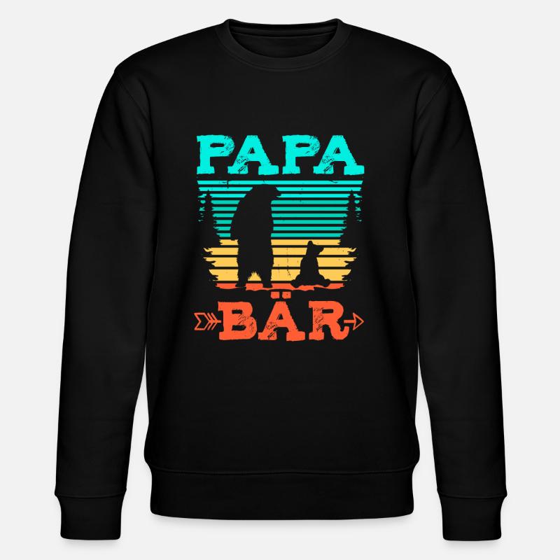 Papa Bär - Stanley/Stella Unisex Bio-Sweatshirt CHANGER  - Schwarz