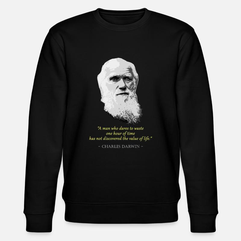Charles DarwinZitat - Stanley/Stella Unisex Bio-Sweatshirt CHANGER  - Schwarz