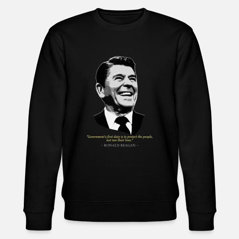 Ronald ReaganZitat - Stanley/Stella Unisex Bio-Sweatshirt CHANGER  - Schwarz