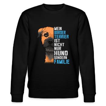 Border Terrier Hund Schönes Geschenk - Stanley/Stella Unisex Bio-Sweatshirt CHANGER  - Schwarz - Vorne - Nik (191cm) & Marisol (170cm)