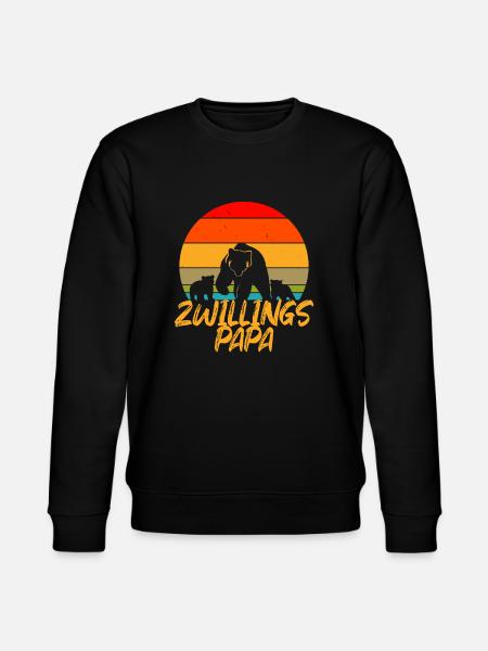 Zwillingspapa Zwillingsvater Geschenk - Stanley/Stella Unisex Bio-Sweatshirt CHANGER  - Schwarz