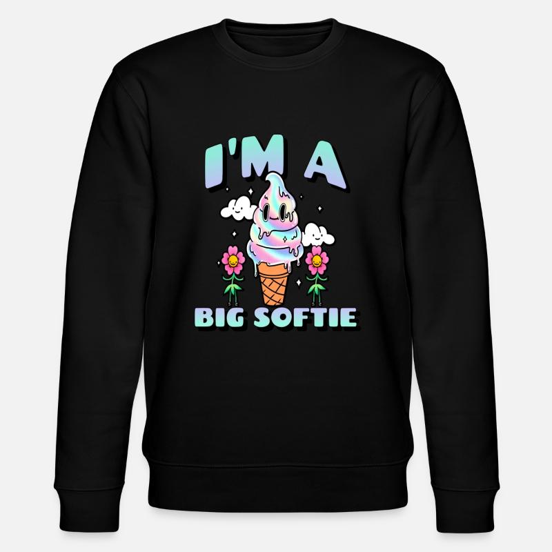 I'M A BIG SOFTIE - Stanley/Stella CHANGER Unisex Organic Sweatshirt - black