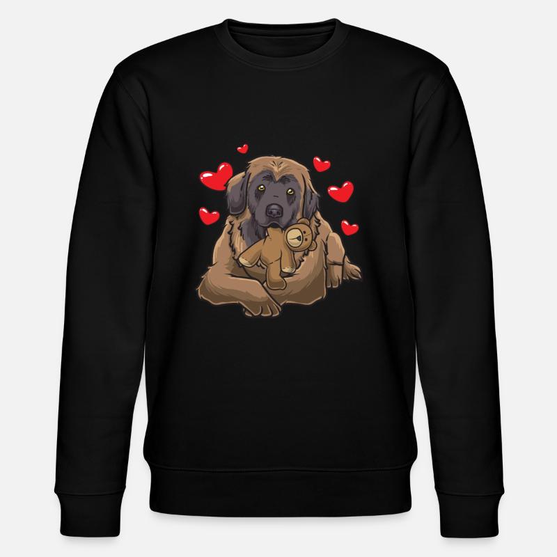 Doux Leonberger chien avec peluche - Sweat bio CHANGER Stanley/Stella Unisexe - noir