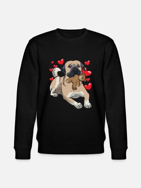 Cane Kangal con pel pelati e molti cuori - Felpa ecologica unisex CHANGER di Stanley/Stella - nero