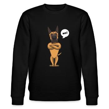 Sture Danish Great Dane German Great Dane - Stanley/Stella CHANGER Unisex Organic Sweatshirt - black - Front - Nik (191cm) & Marisol (170cm)