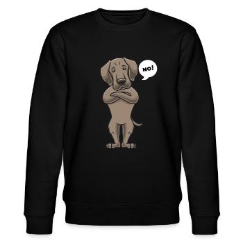 Chien de Weimaran stuer - Sweat bio CHANGER Stanley/Stella Unisexe - noir - Devant - Nik (191cm) & Marisol (170cm)